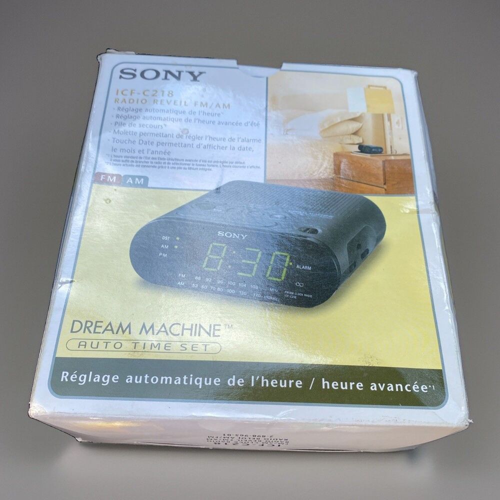 Sony Dream Machine ICF-C218 Automatic Digital Alarm Clock with AM/FM Radio Black